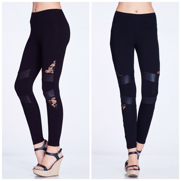 Pants - 💝Last 1! Lace/Ribbon Contrast Leggings!